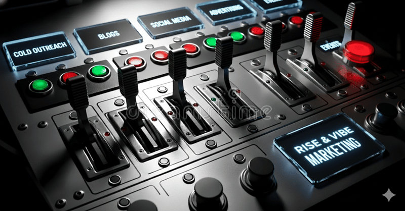 Marketing Control Panel with all of the marketing tactics (cold outreach, blogs, social media, advertising, etc)